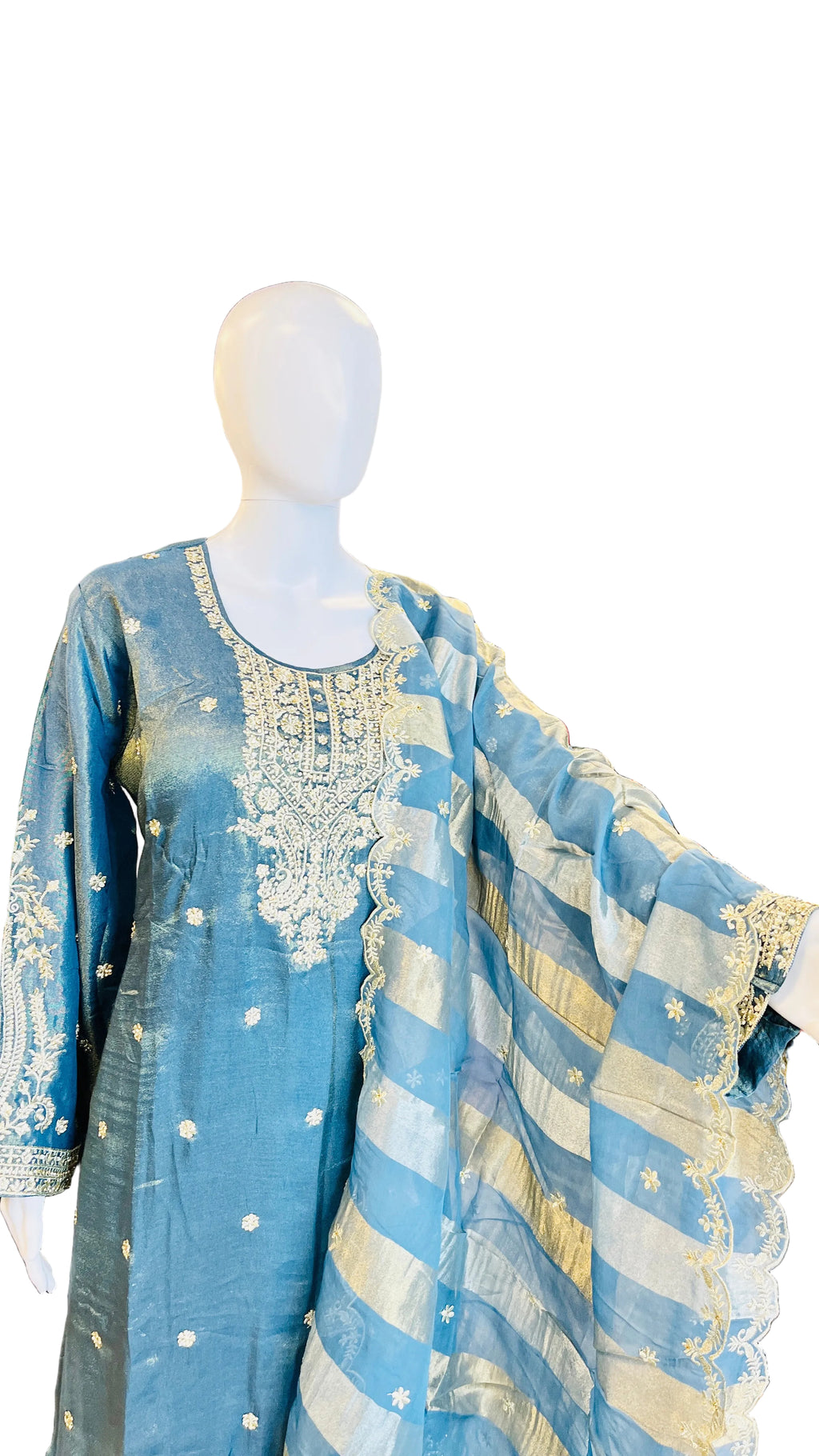 Teal Blue &nbsp;Color Sharara Set