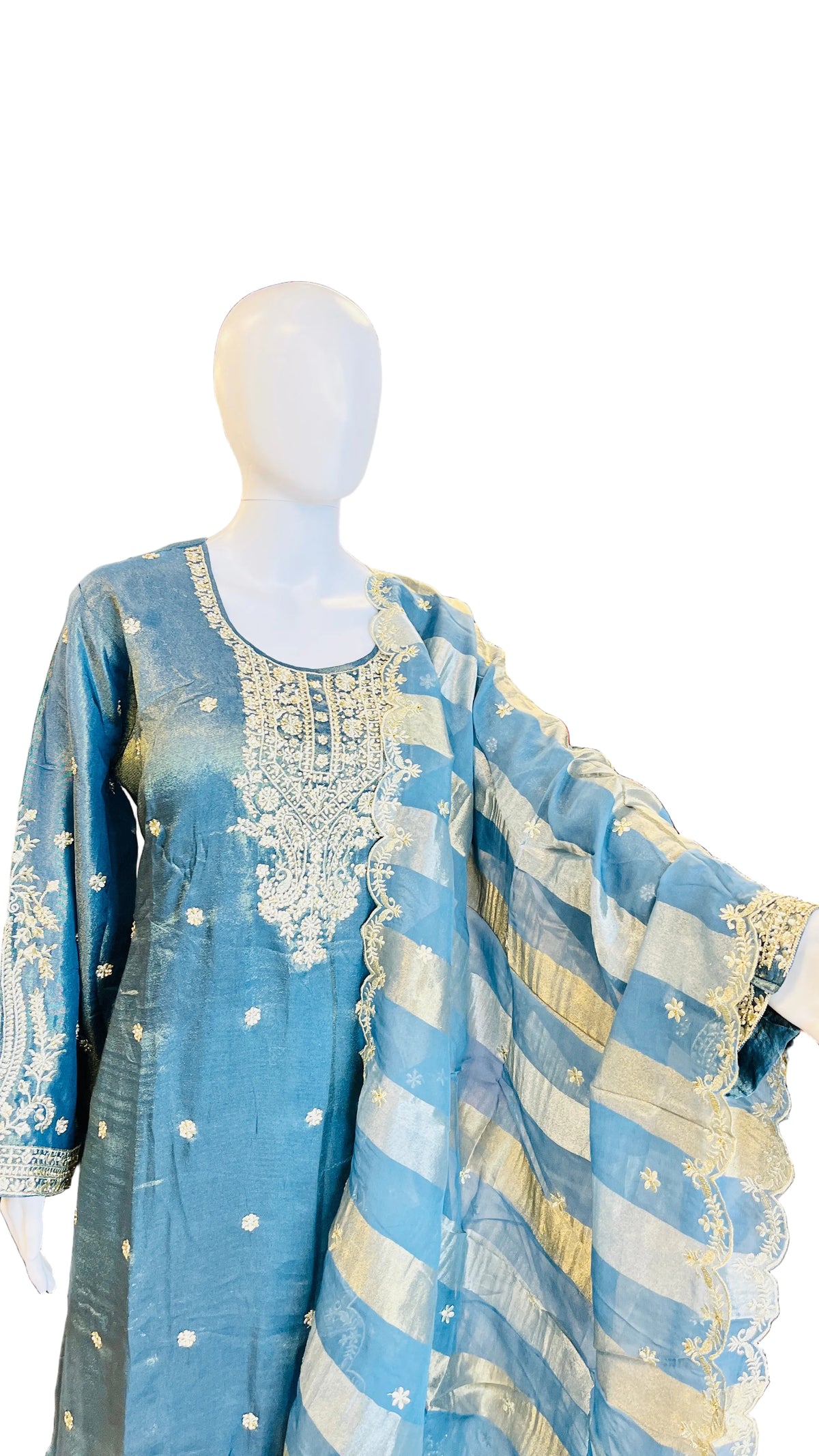 Teal Blue &nbsp;Color Sharara Set