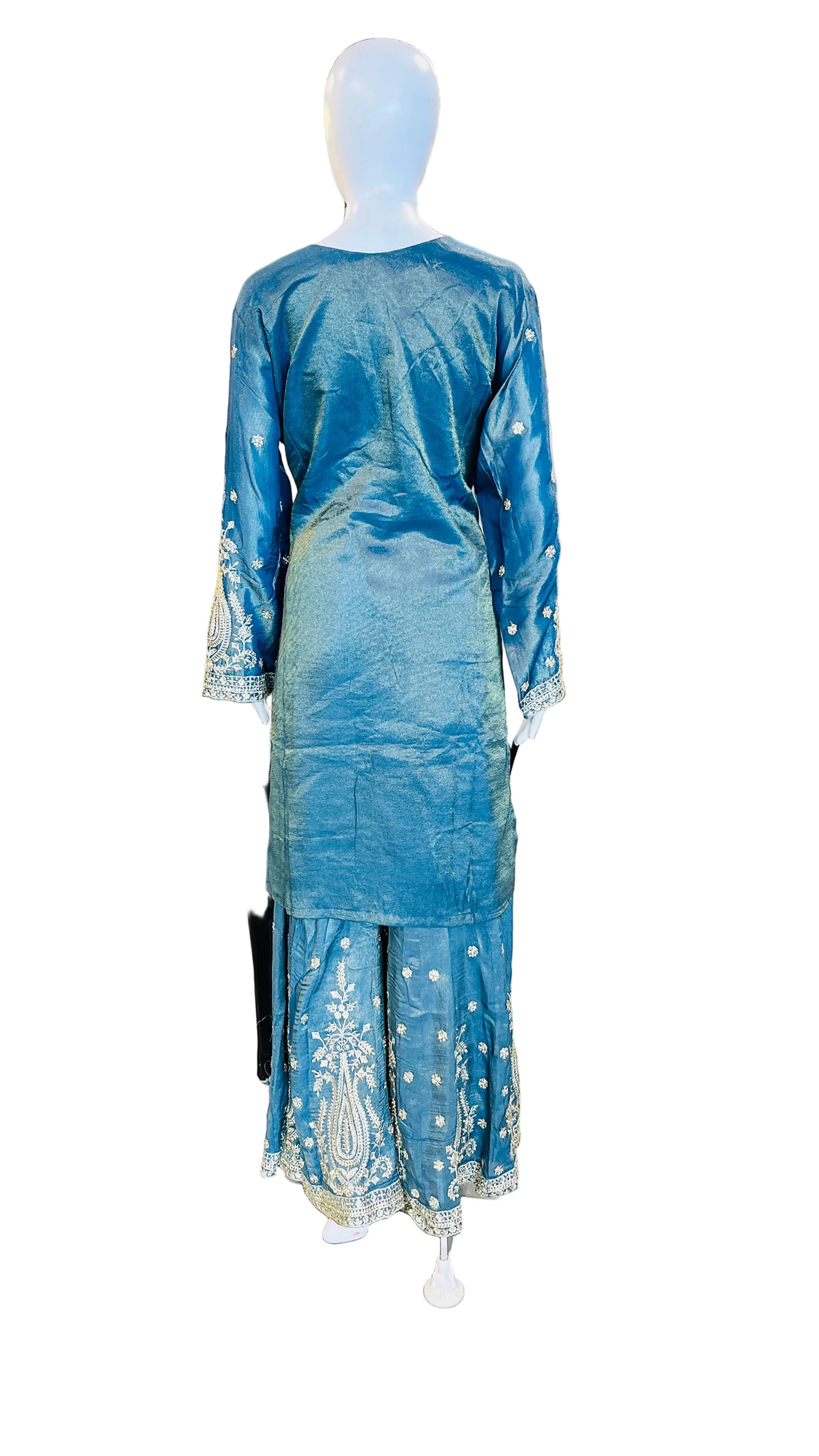 Teal Blue &nbsp;Color Sharara Set