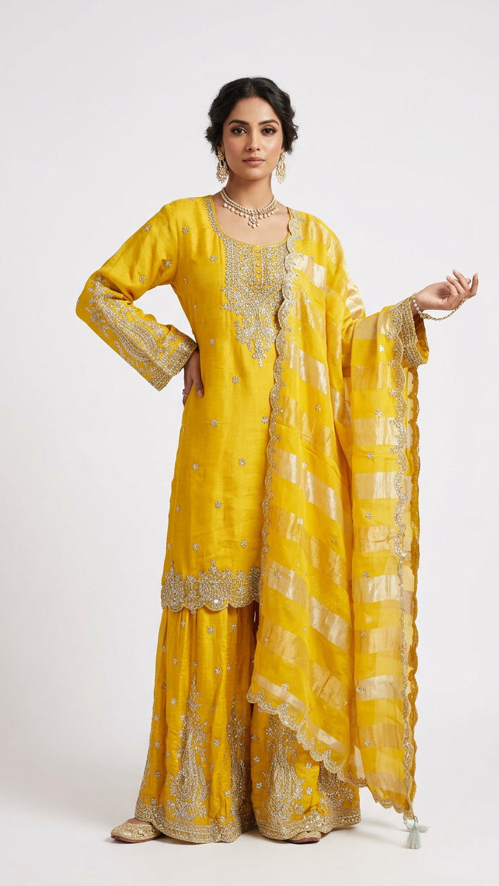 Mustard Color Sharara Set