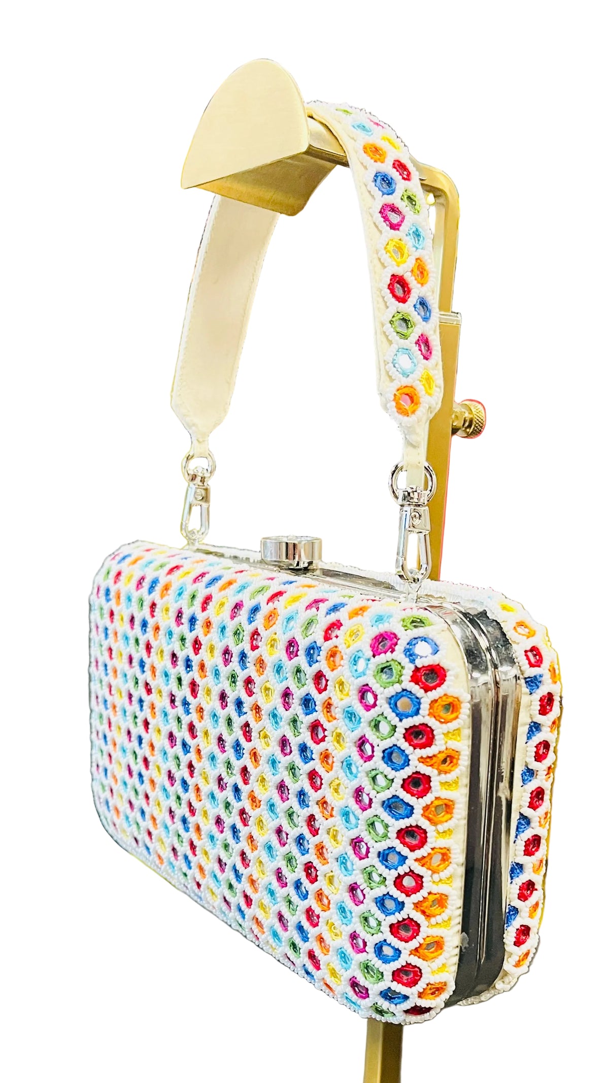 Indian Mirror Clutch Multi-Color