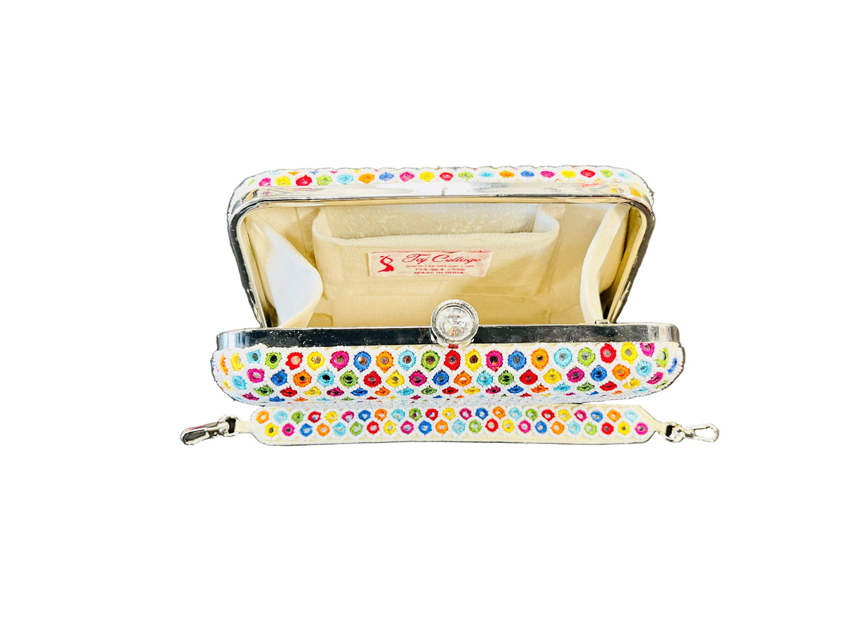 Indian Mirror Clutch Multi-Color
