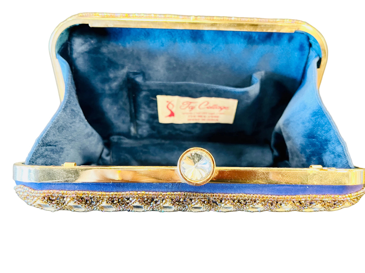 Indian Mirror Clutch Blue