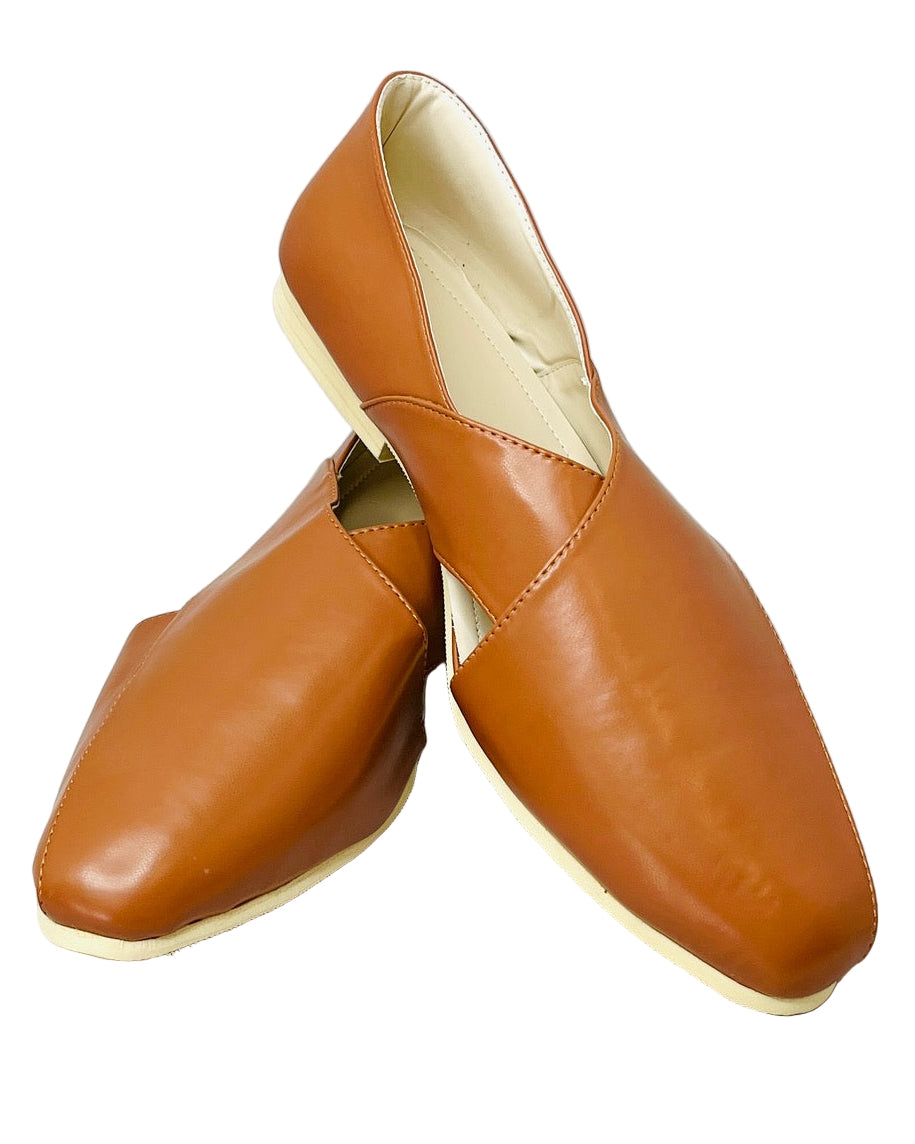 Fancy Warm Brown Leather Shoes