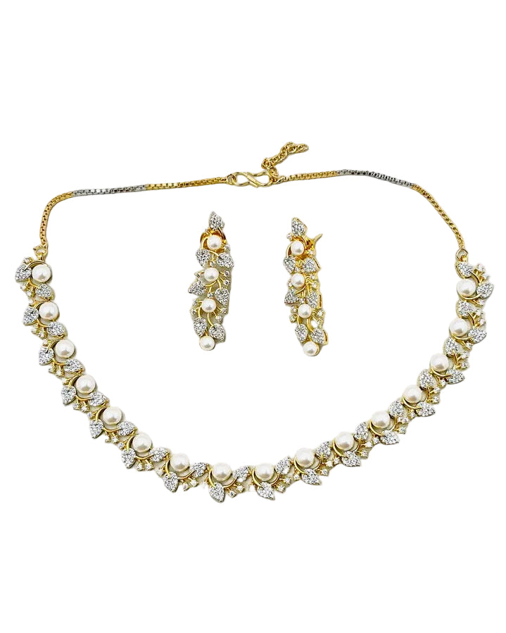 Golden Pearl Necklace Set