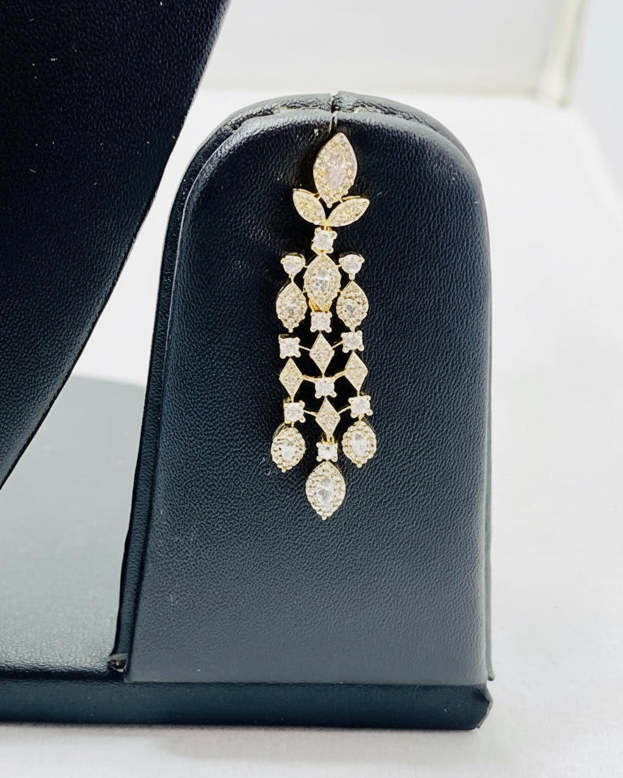 Gold American Diamond Necklace Set