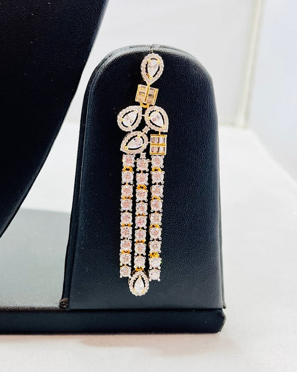 Double-Layered American Diamond Necklace Set