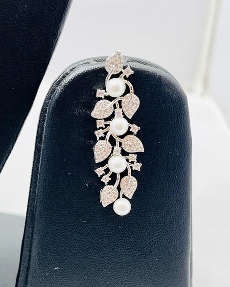 Silver Pearl Necklace Set