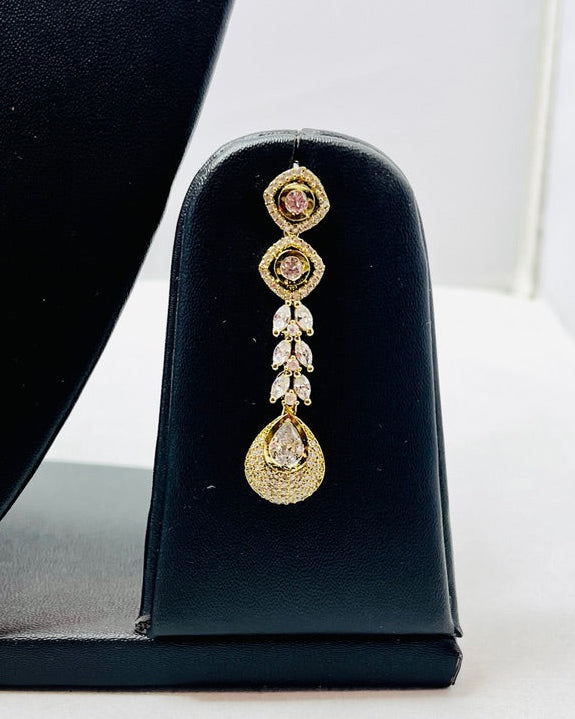 Gold American Diamond Kundan Necklace Set