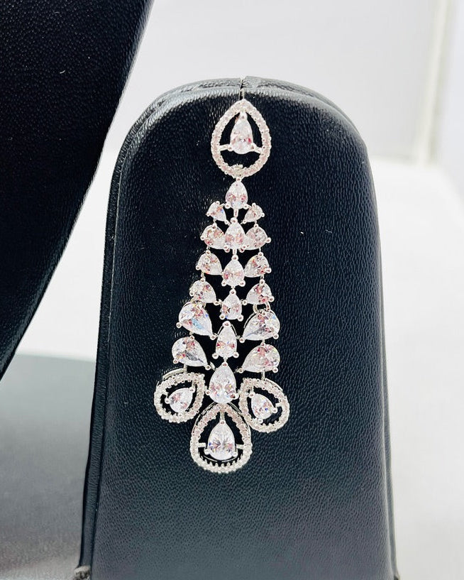 Three-Layered American Diamond Necklace Set