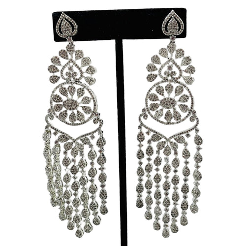 American Diamond and Silver Earrings