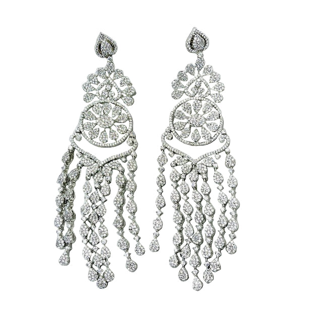 American Diamond and Silver Earrings