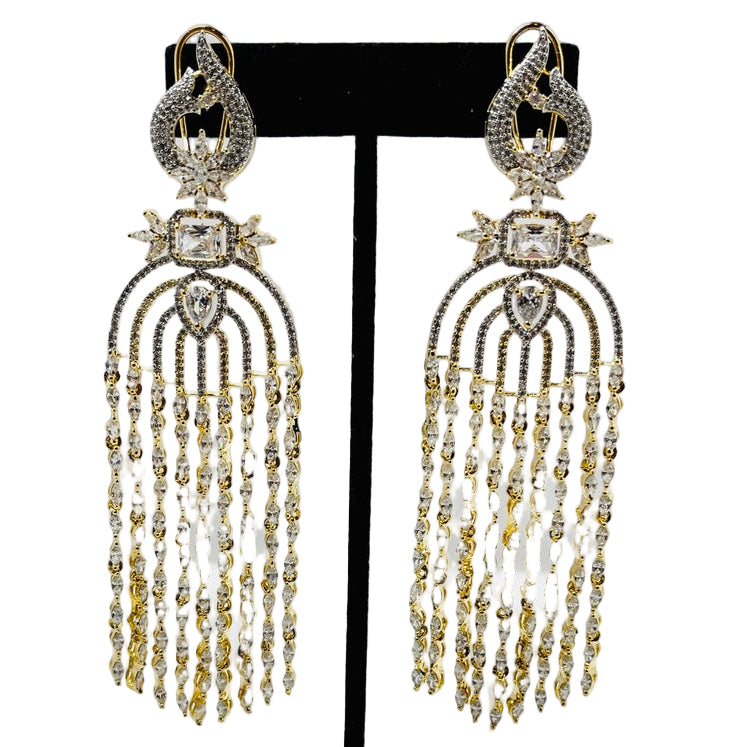 Fancy Gold Rhinestone Earrings