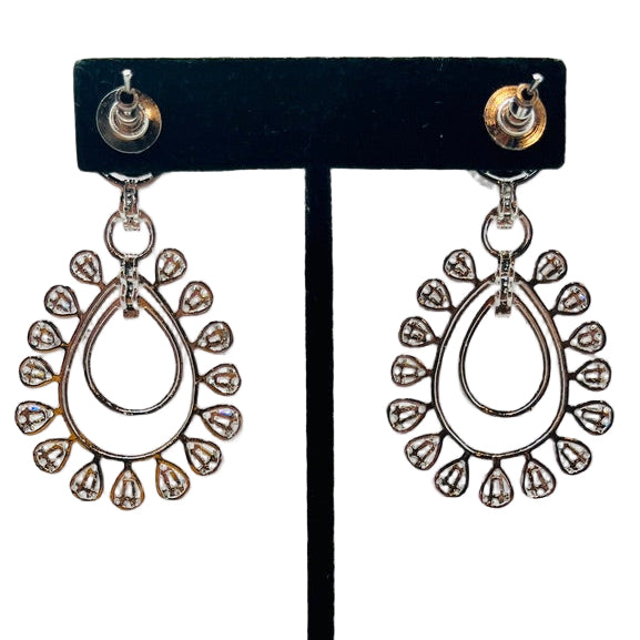 Silver Rhinestone and Kundan Earrings