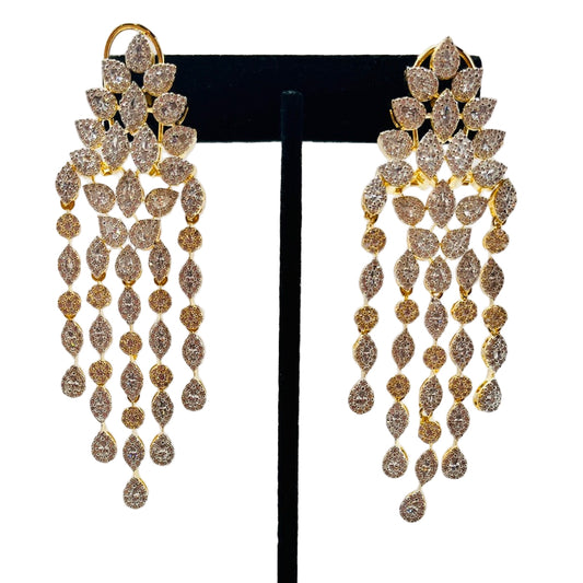 Fancy Gold Rhinestone Earrings