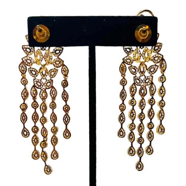 Fancy Gold Rhinestone Earrings