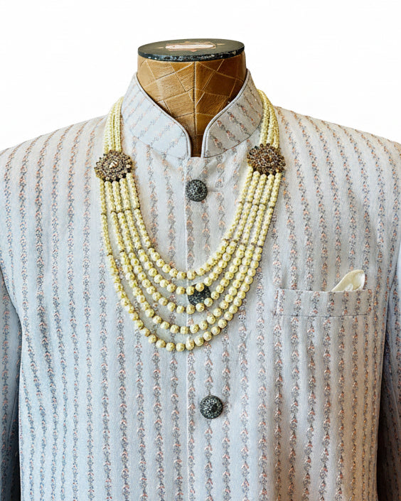 5-Layered Pearl Necklace For Groom