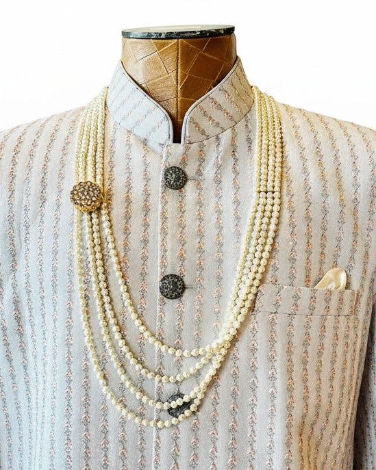 4-Layered Pearl Necklace For Groom