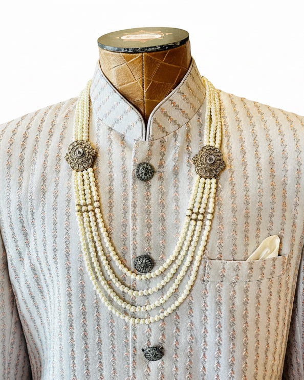 4-Layered Pearl Necklace For Groom
