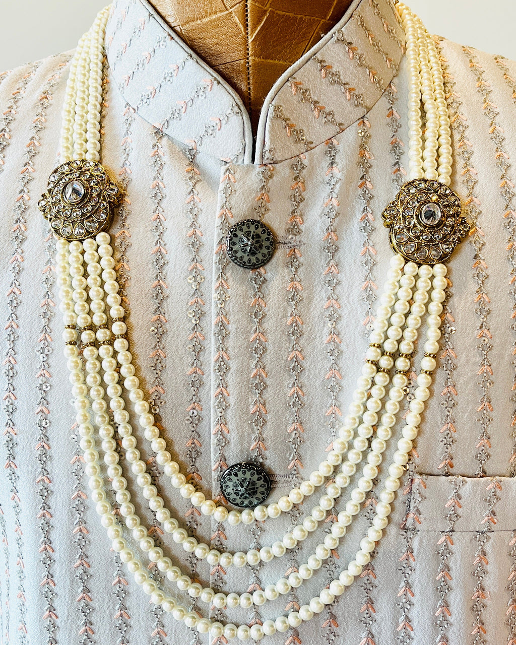 4-Layered Pearl Necklace For Groom