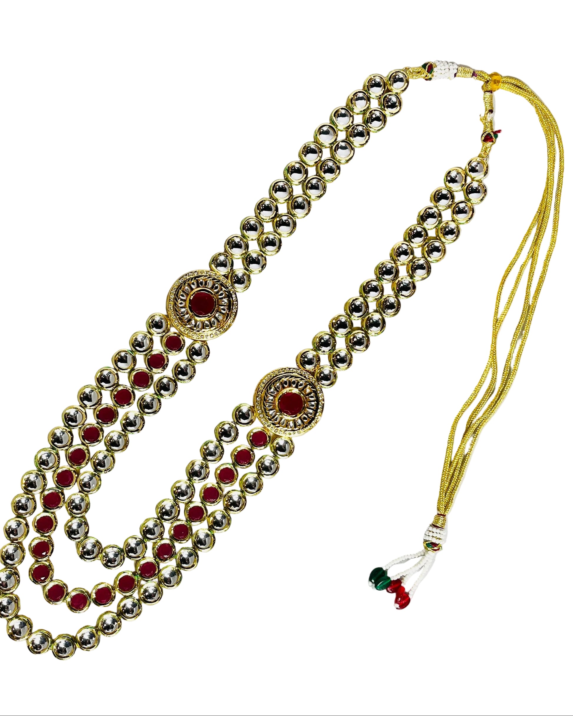 3- Layered Gold Kundan Set For Groom