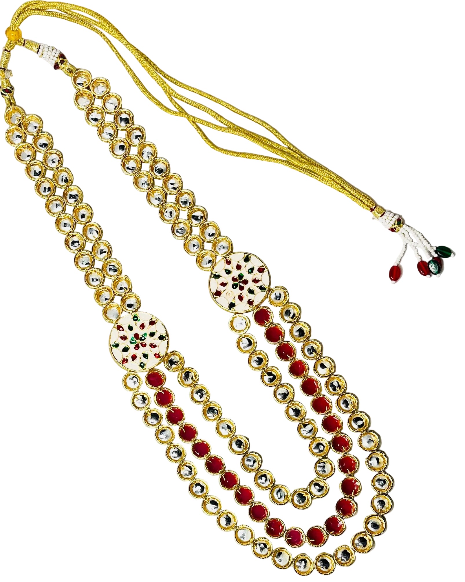 3- Layered Gold Kundan Set For Groom
