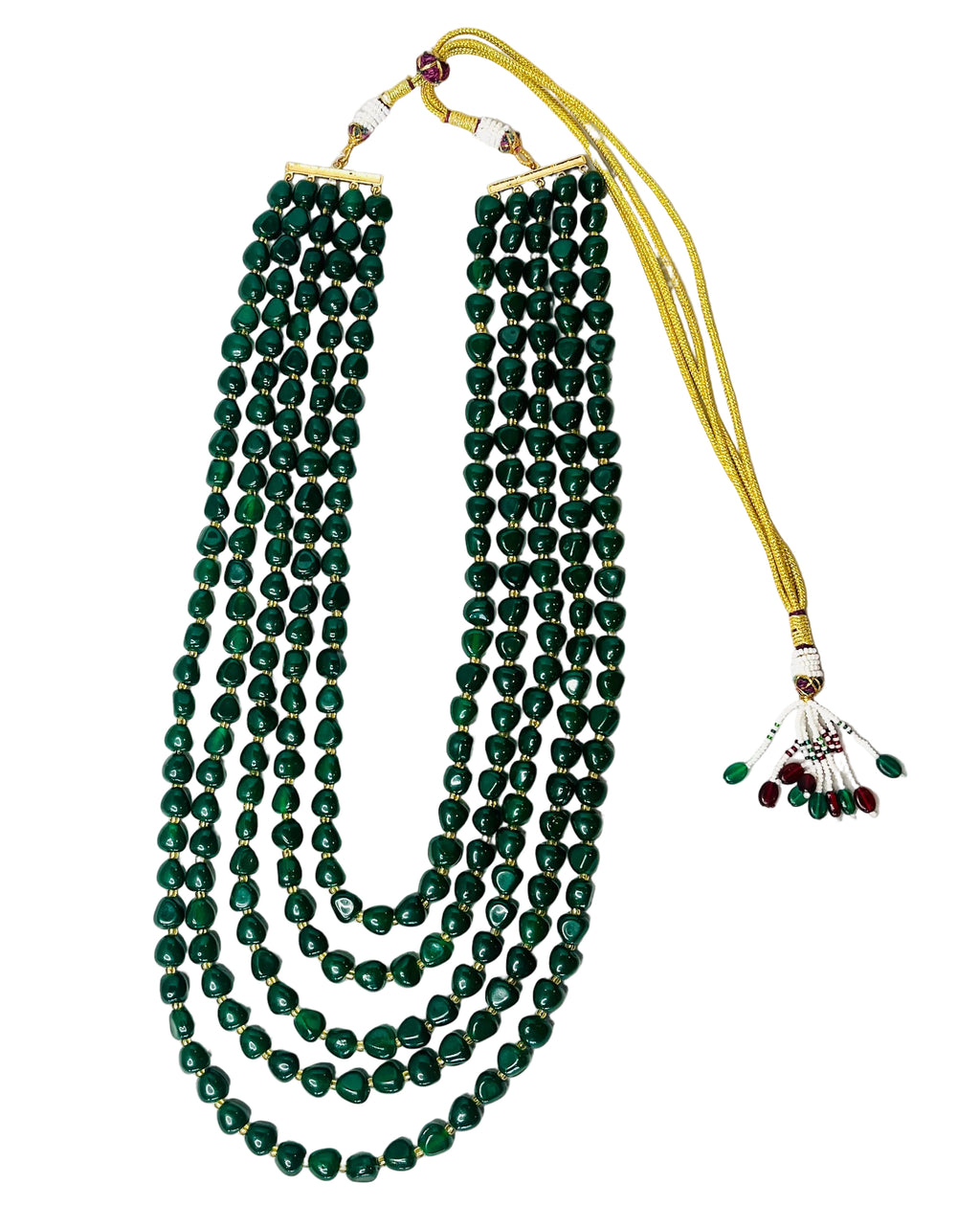 5-Layered Green Beads Set For Grooms
