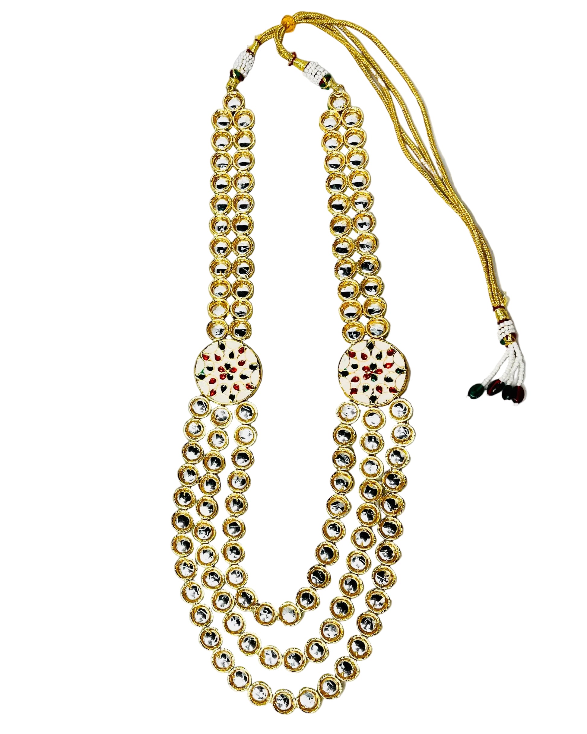 3-Layered Gold Kundan Set For Groom