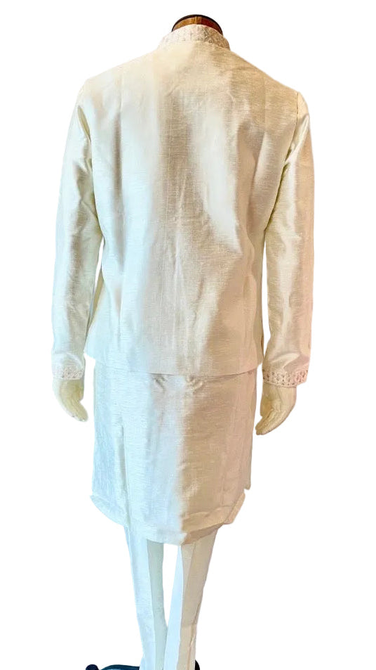 White Kurta Vest Set