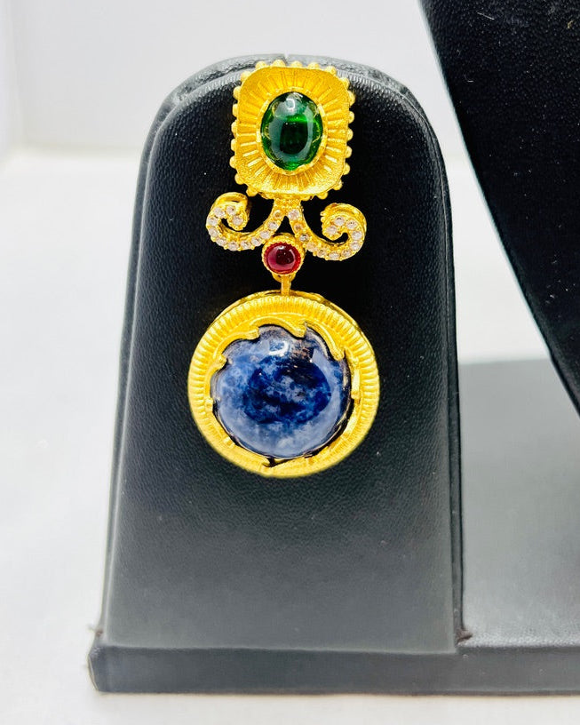 Sabyasachi Inspired Elegant Multi-Gemstone Choker Necklace Set