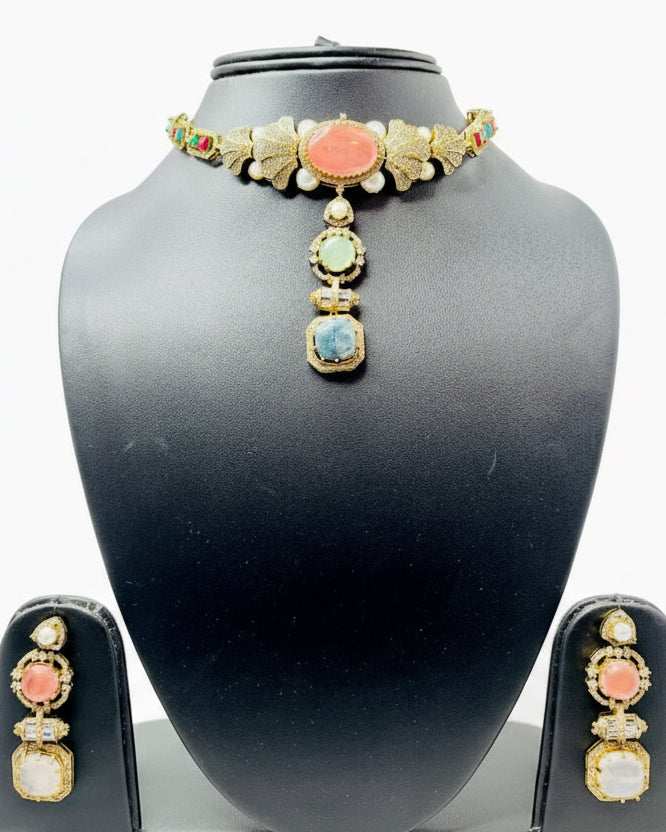 Sabyasachi-Inspired Multicolor Necklace Set