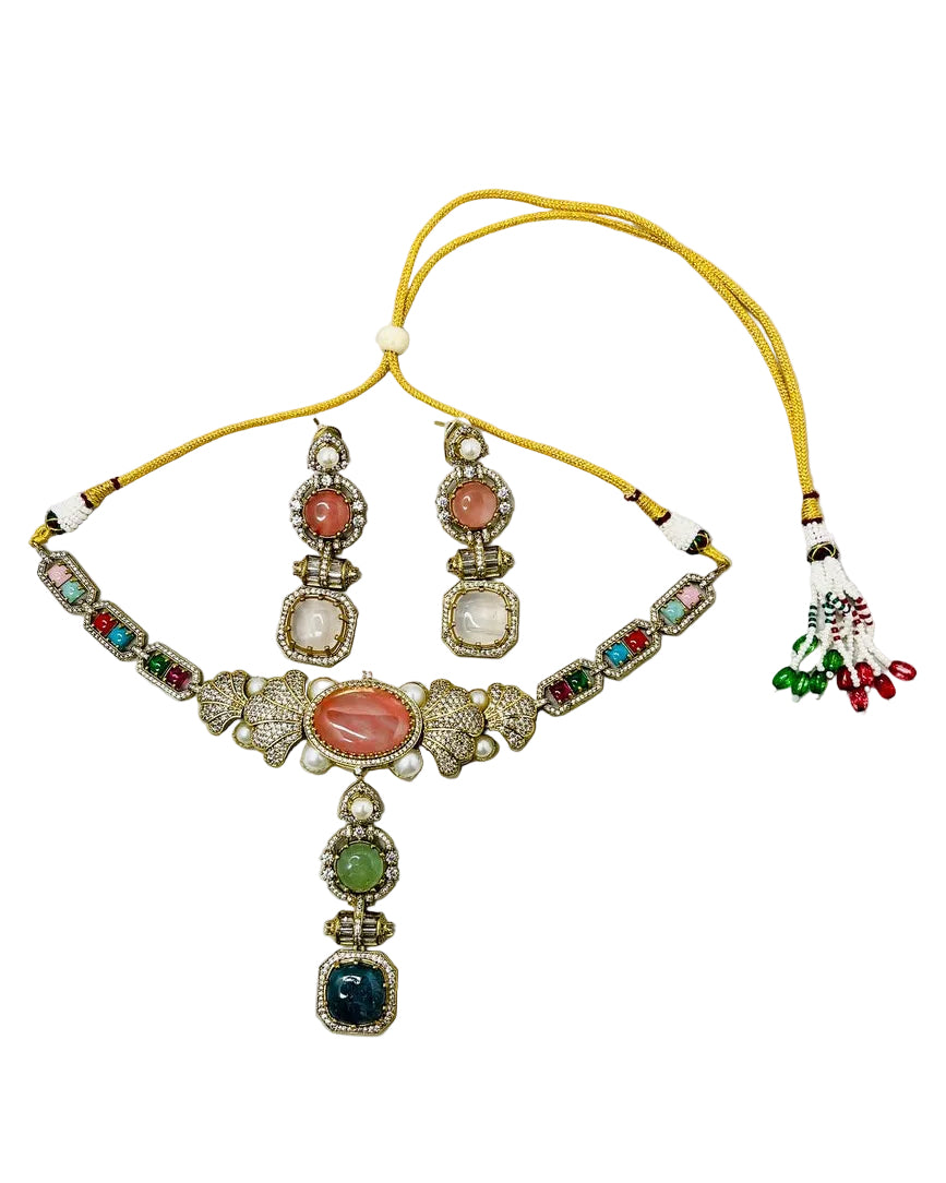 Sabyasachi-Inspired Multicolor Necklace Set