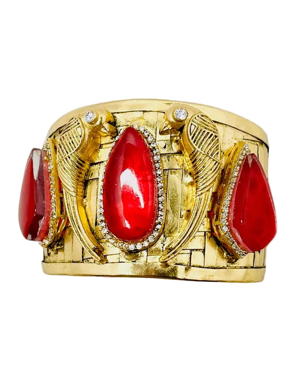 Sabyasachi Inspired Gold & Red Stone Bracelet