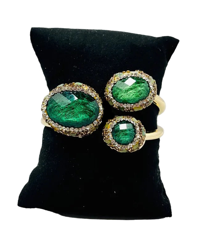 Sabyasachi Inspired Gold & Green Bracelet
