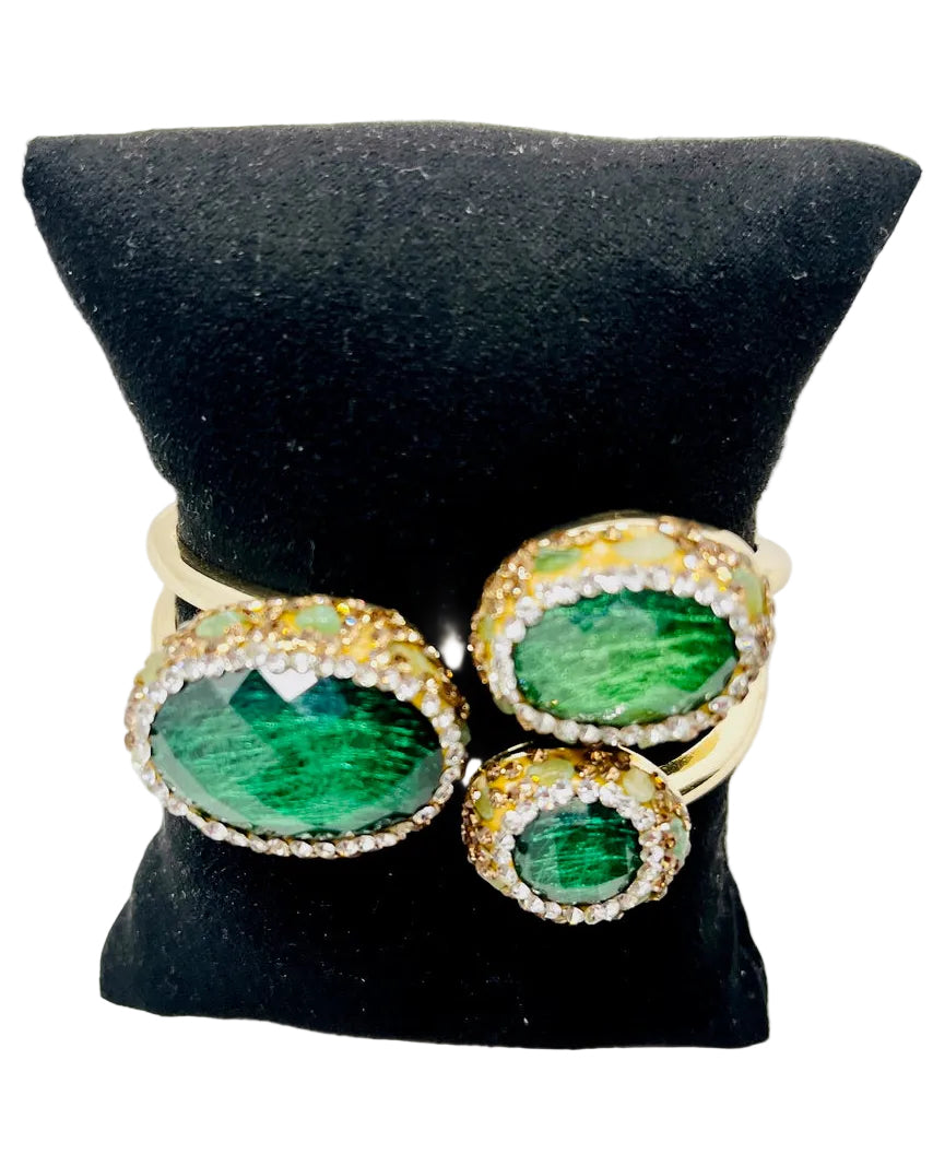 Sabyasachi Inspired Gold & Green Bracelet