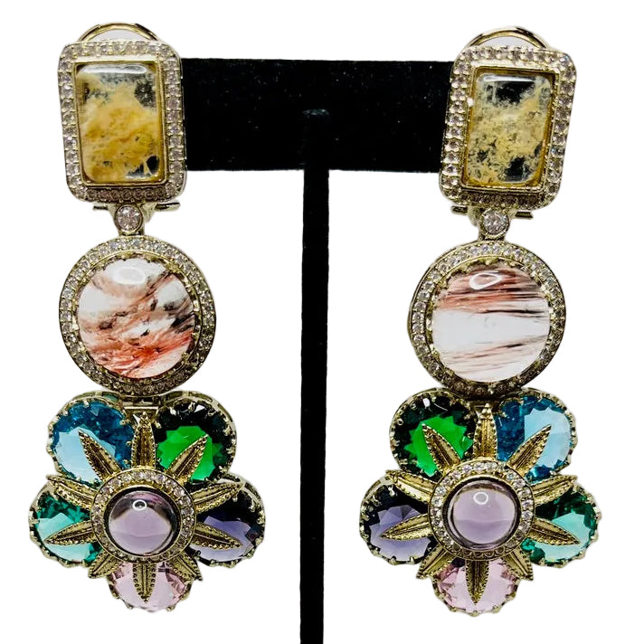 Sabyasachi Inspired Multi-Gemstone Earrings
