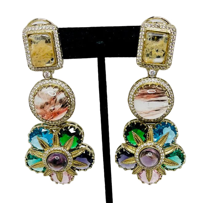 Sabyasachi Inspired Multi-Gemstone Earrings