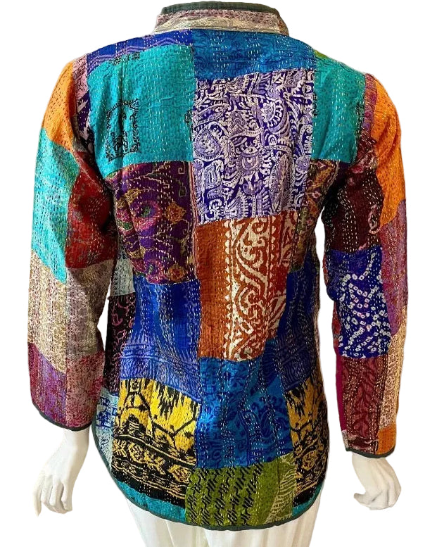 Upcycled Multi-Color Kantha Work Jacket