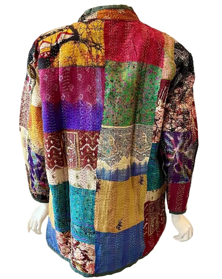 Upcycled Multi-Color Kantha Work Jacket