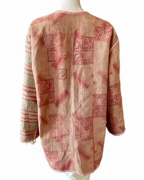 Blue Floral Upcycled Kantha Work Jacket