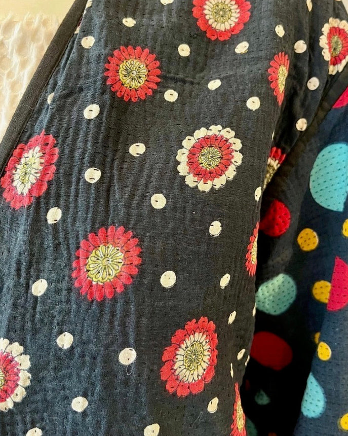 Olive Green Kantha Work Jacket