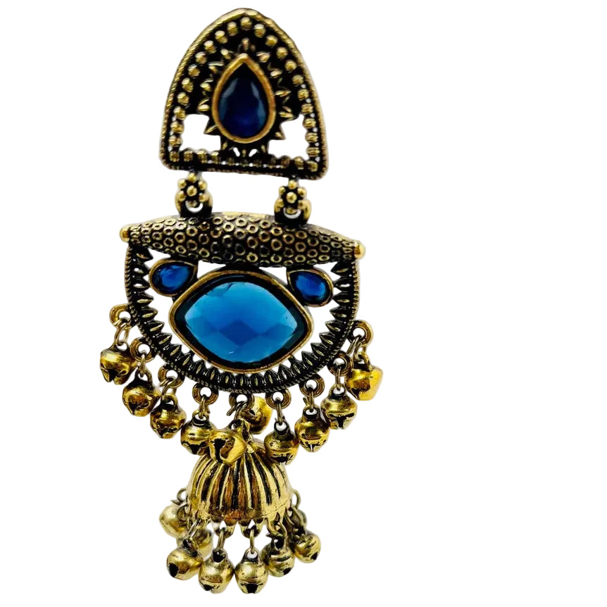 Gold & Blue Earrings