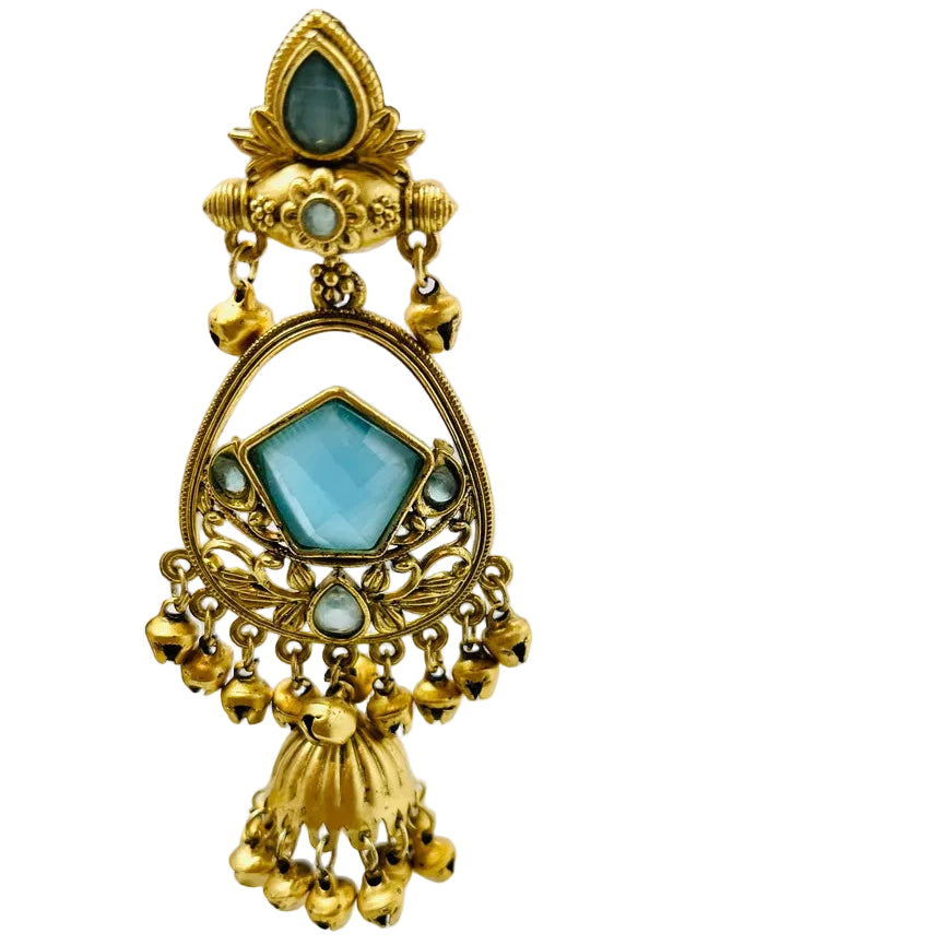Gold & Sky-Blue Earrings