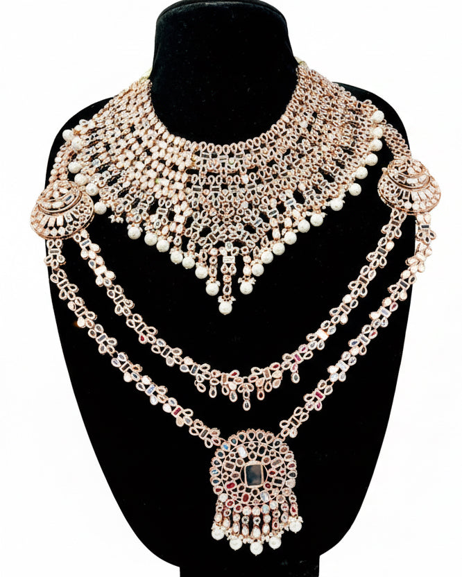 Bridal Rose gold Jewelry Set