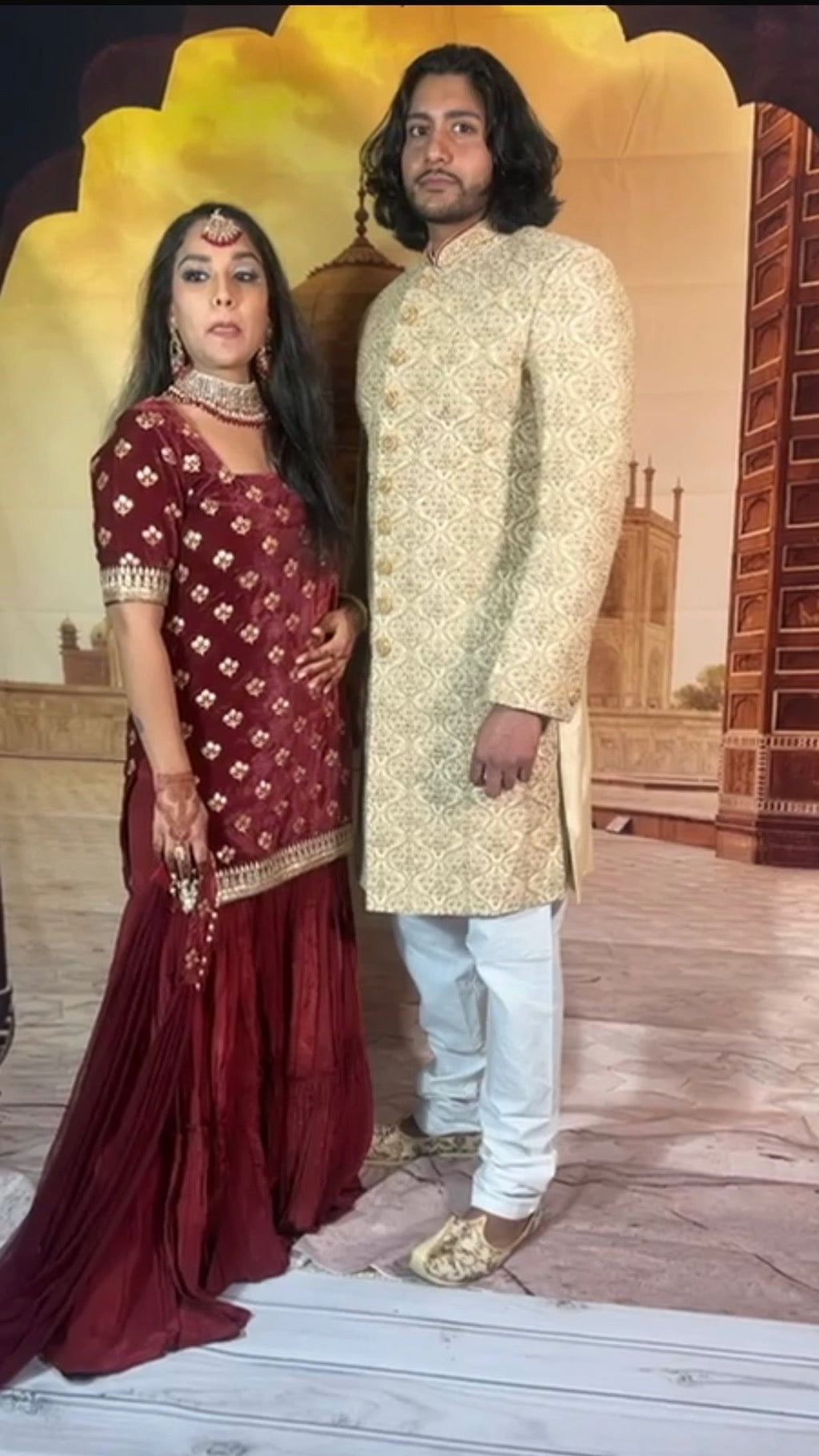 Maroon Color Sharara Set