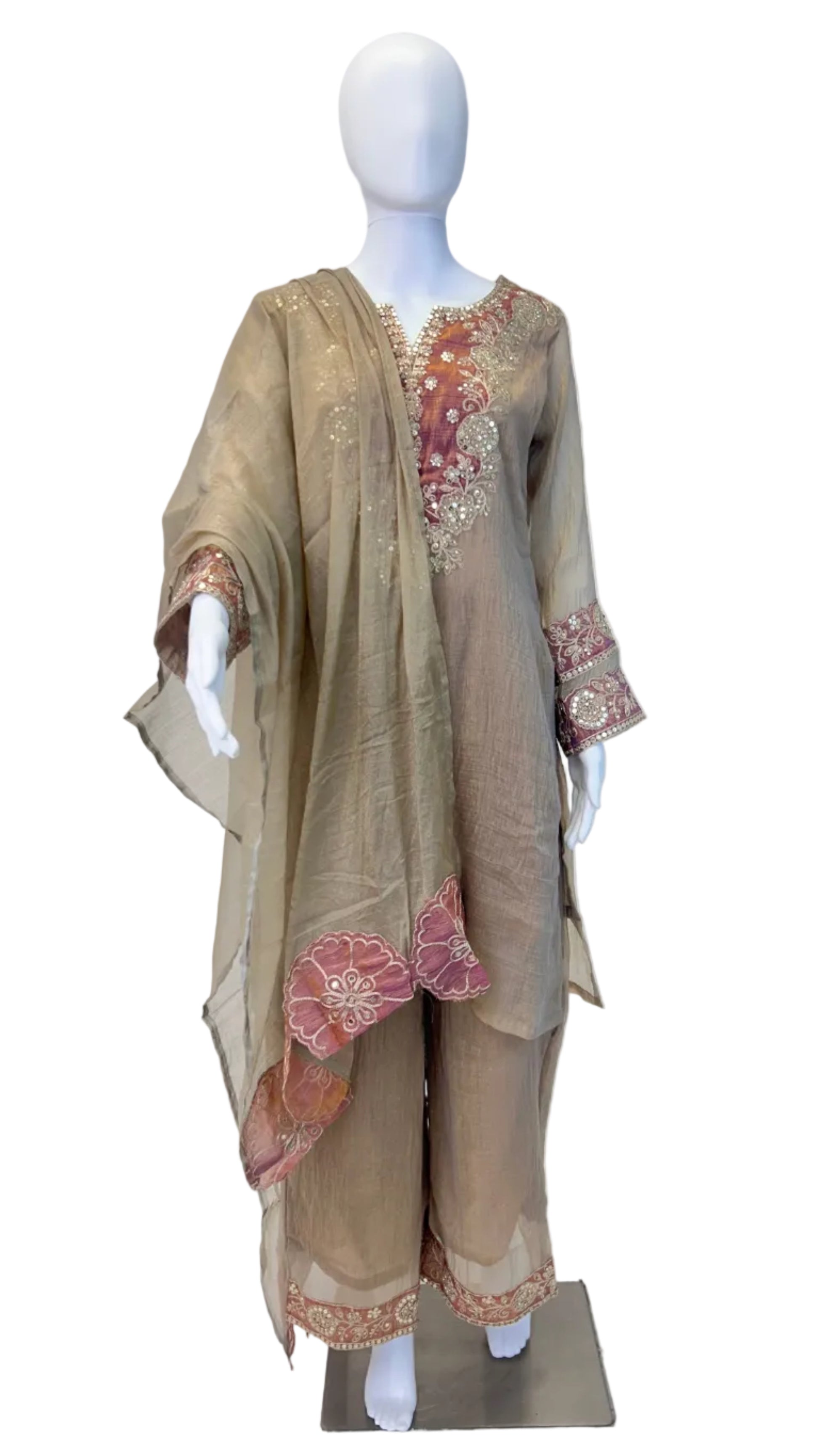 Beige Palazzo Set