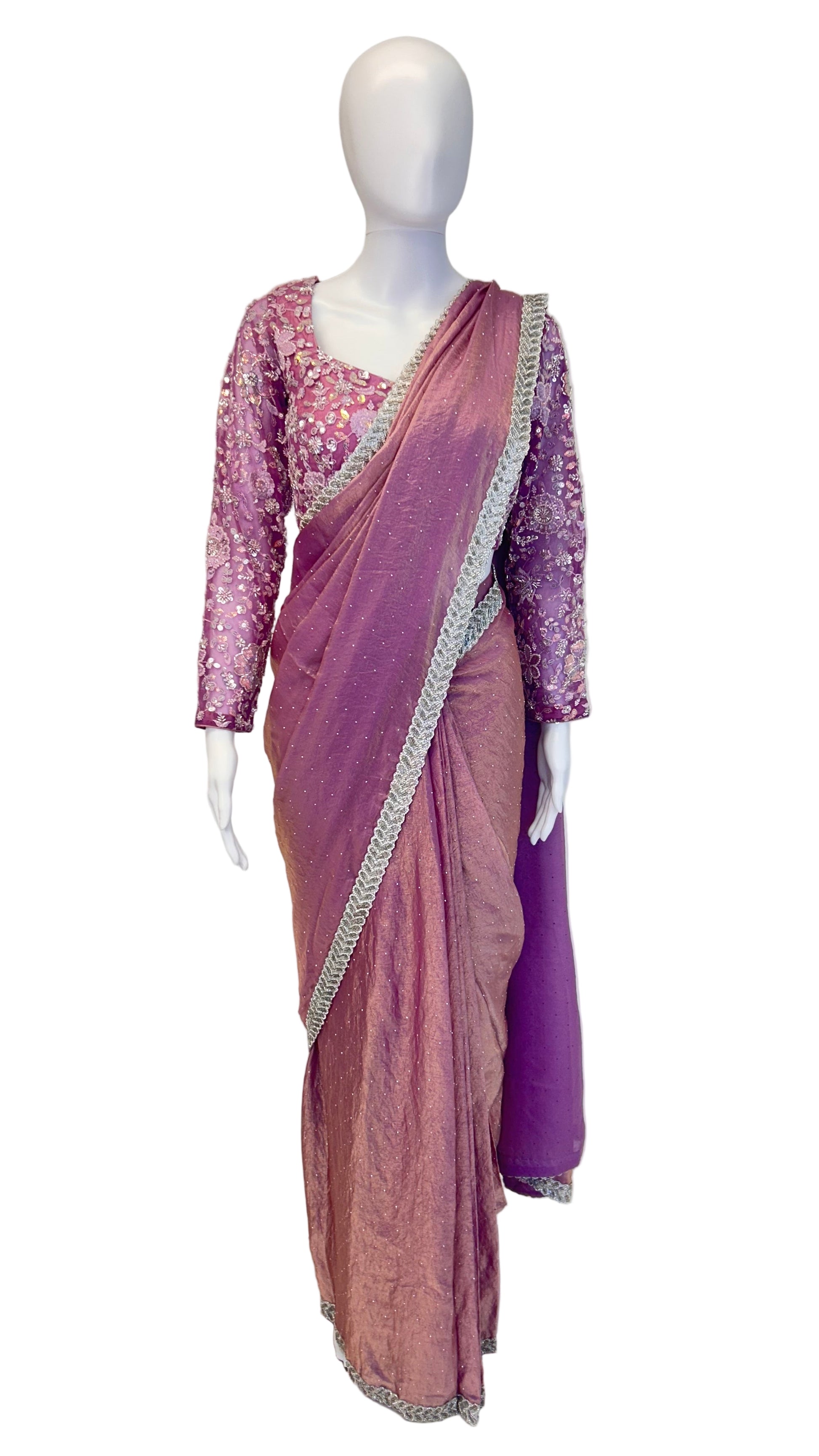 Lavender Readymade Saree