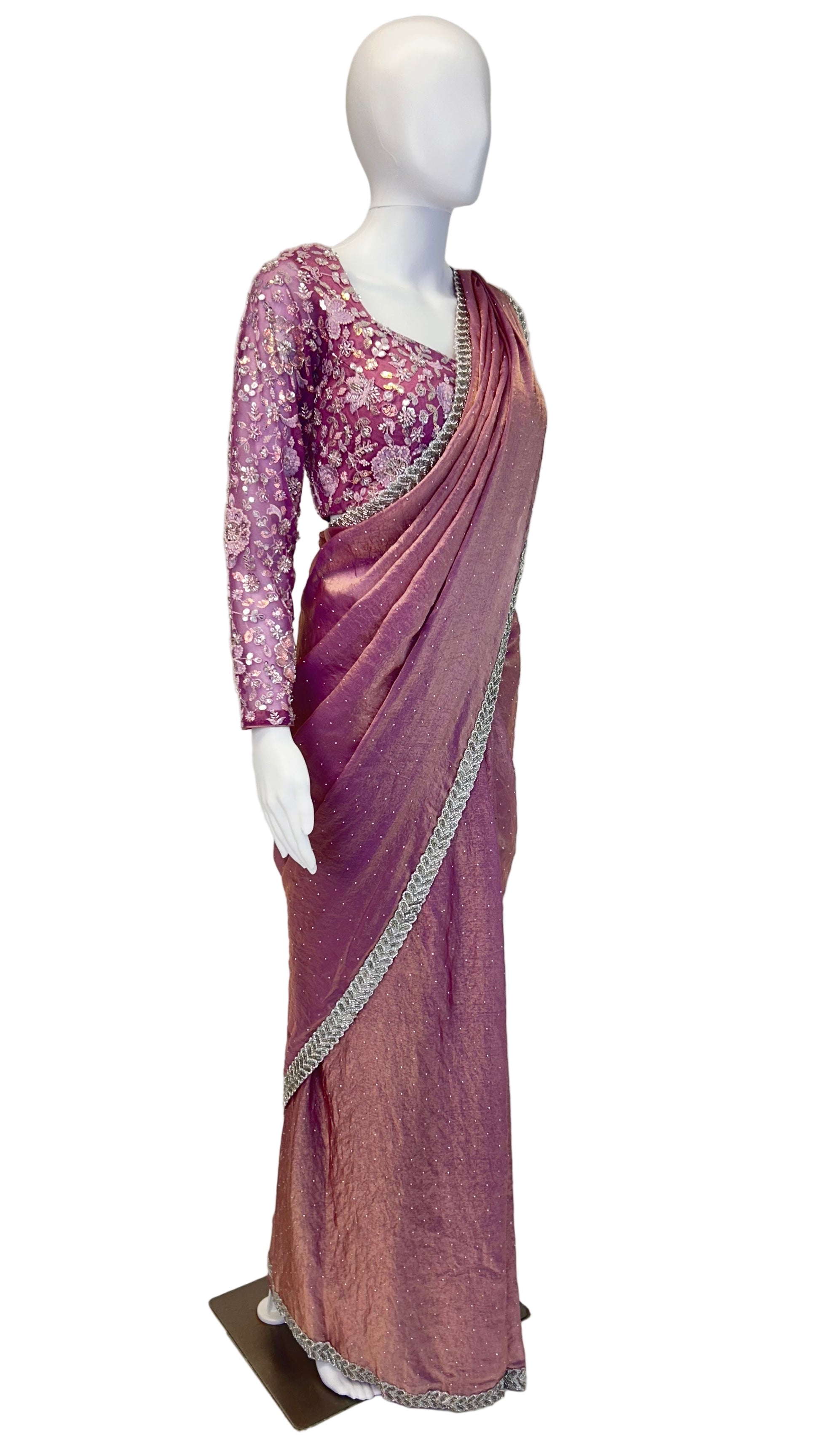 Lavender Readymade Saree