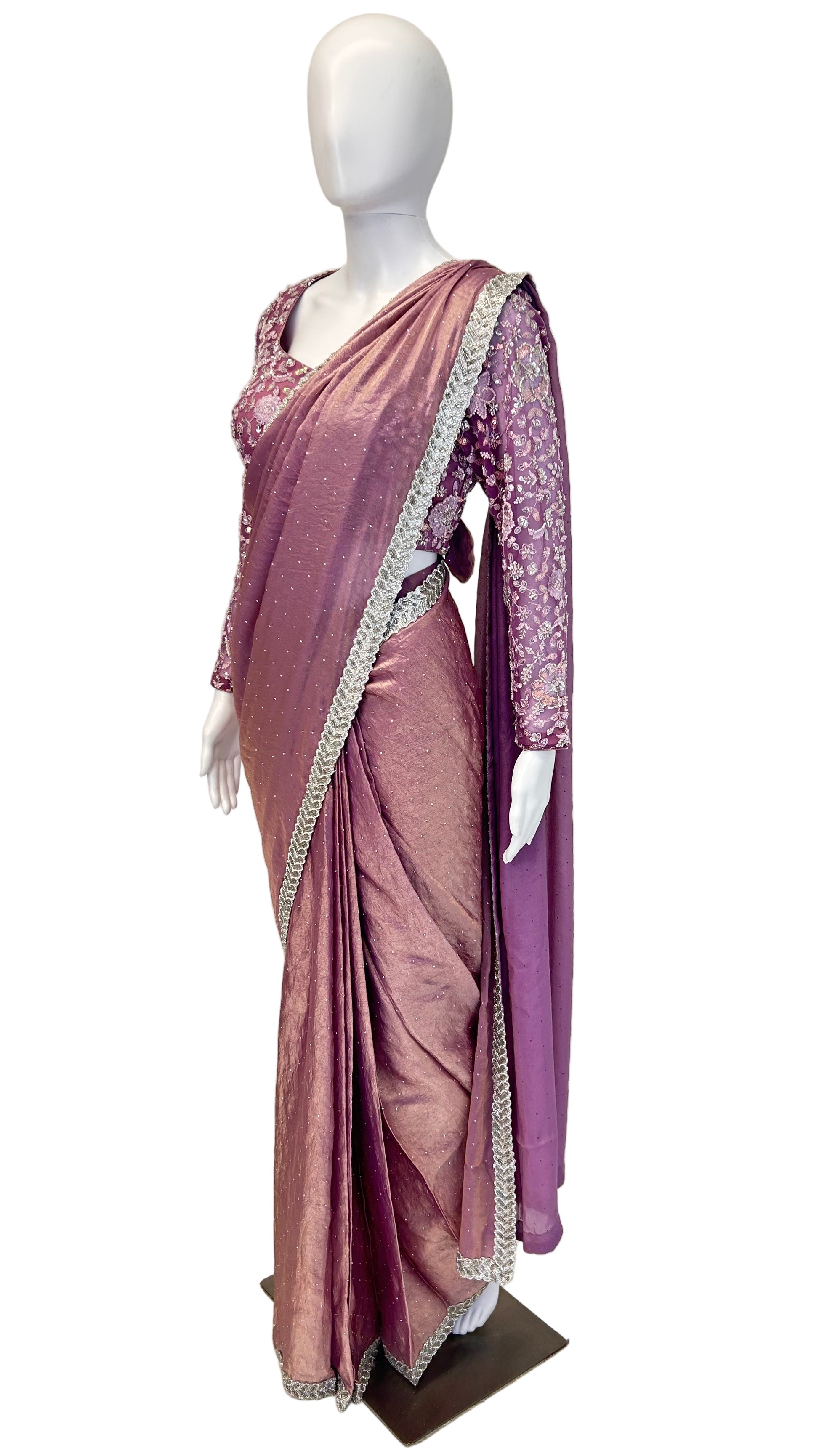 Lavender Readymade Saree