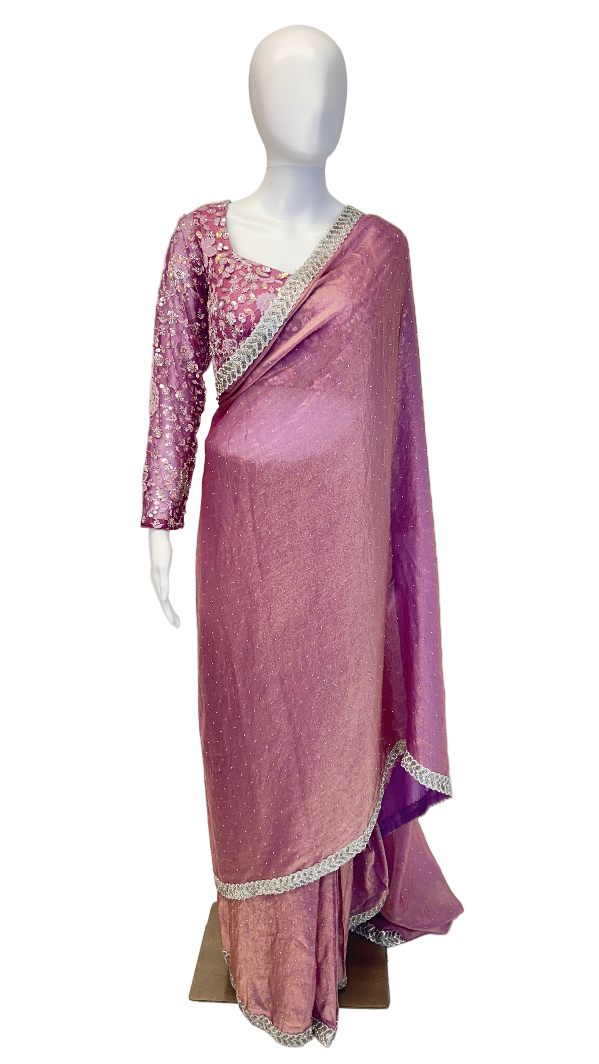 Lavender Readymade Saree